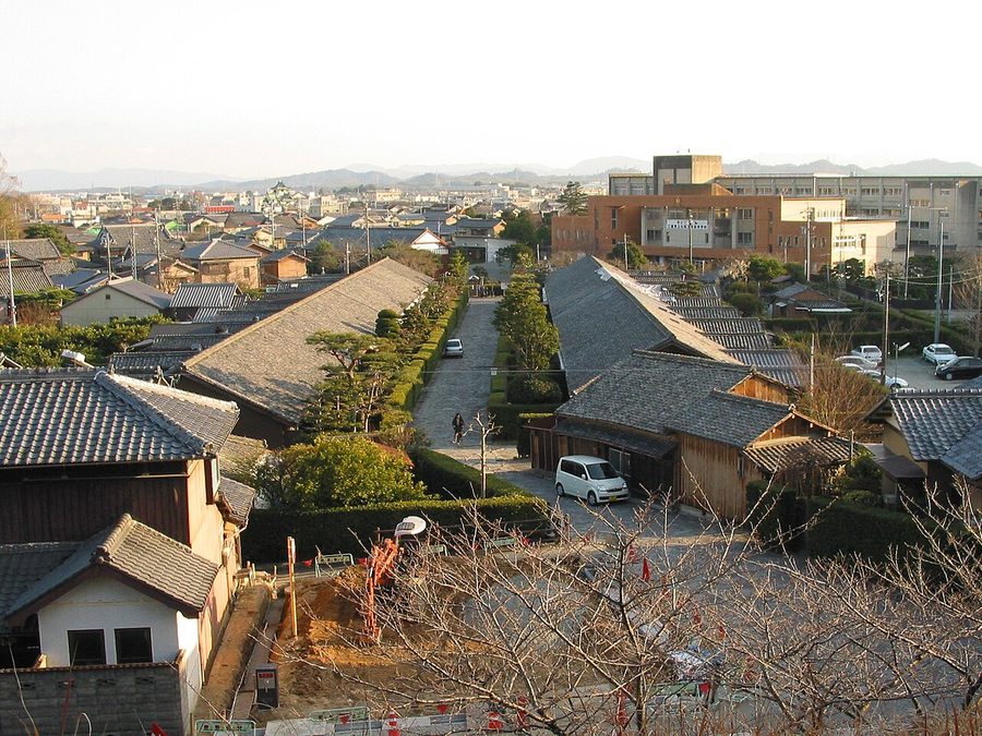 松阪の城下町を見下ろす眺め