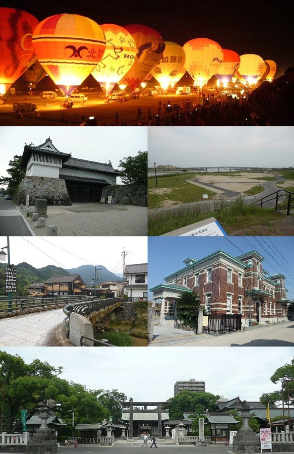 佐賀市を写した6枚のモンタージュ画像