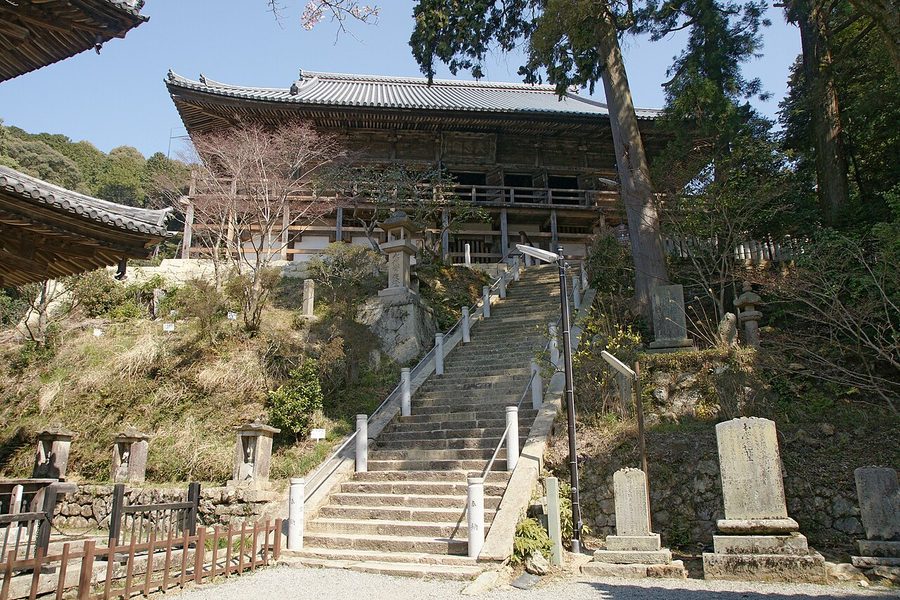 一乗寺の本堂「大悲閣」へと続く石段