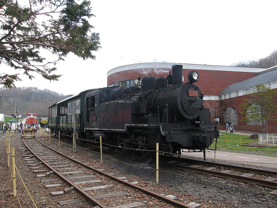 三笠鉄道記念館に保存された蒸気機関車