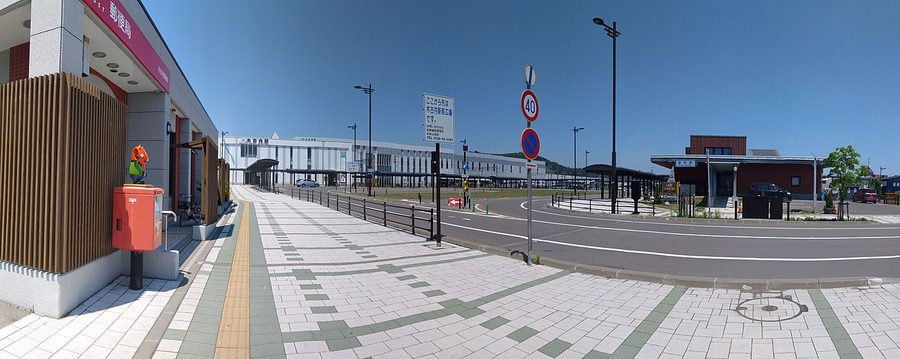 木古内駅前のロータリー