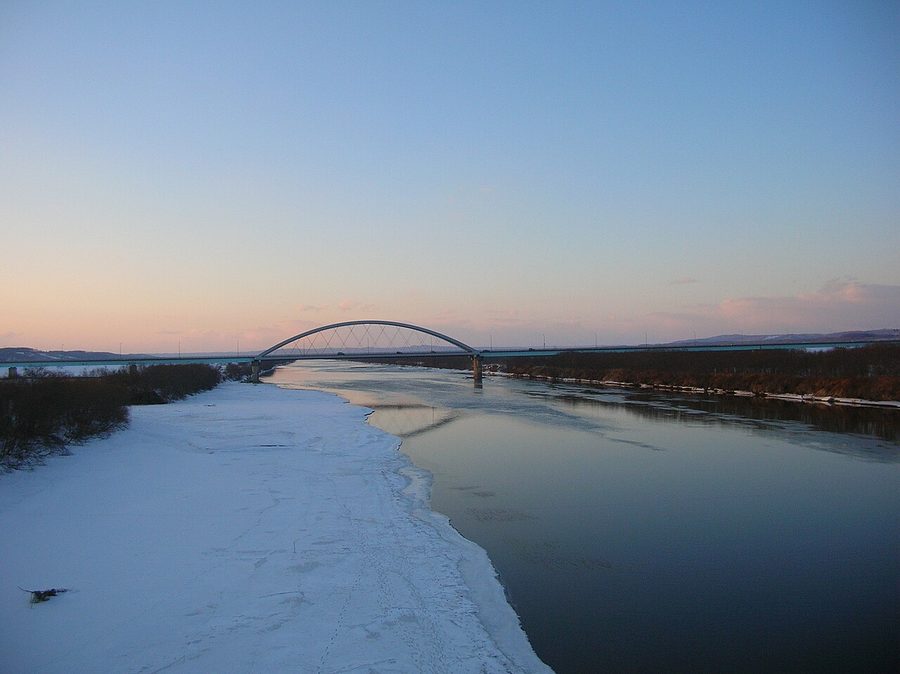 十勝川と豊頃大橋