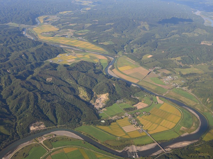 鵡川流域の空撮