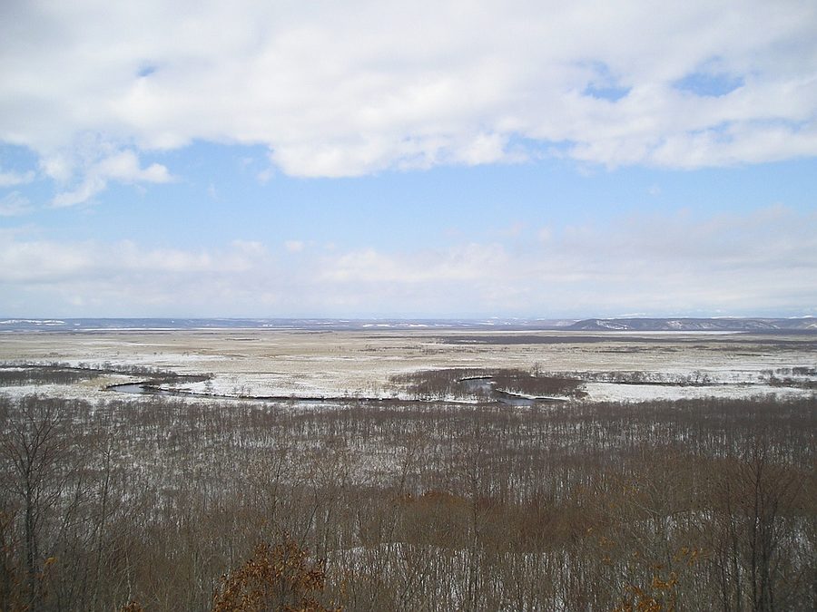 細岡展望台から望む冬の釧路湿原