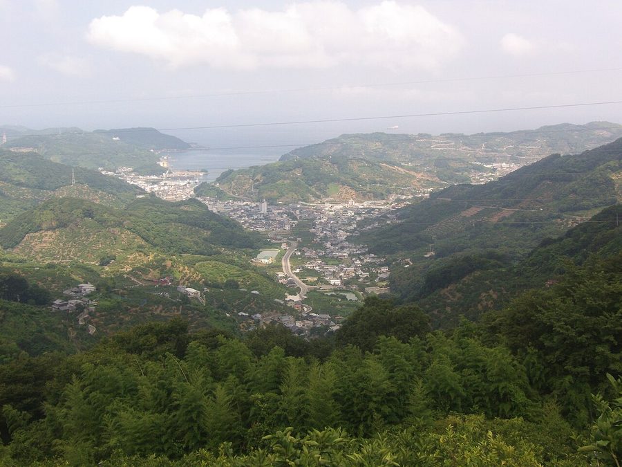 拝ノ峠から望む下津の景色