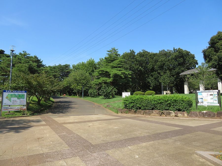 和光樹林公園のエントランス広場付近