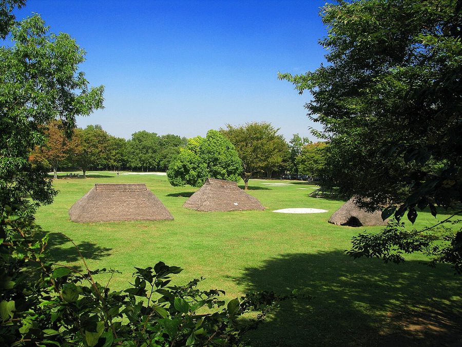 水子貝塚公園の竪穴式住居の復元