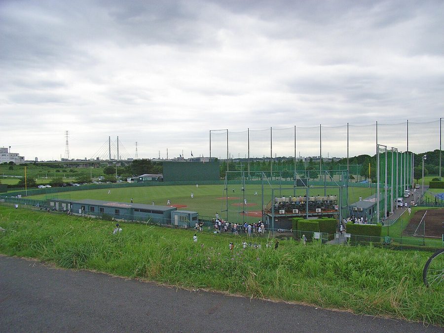 ヤクルト戸田球場での試合の様子
