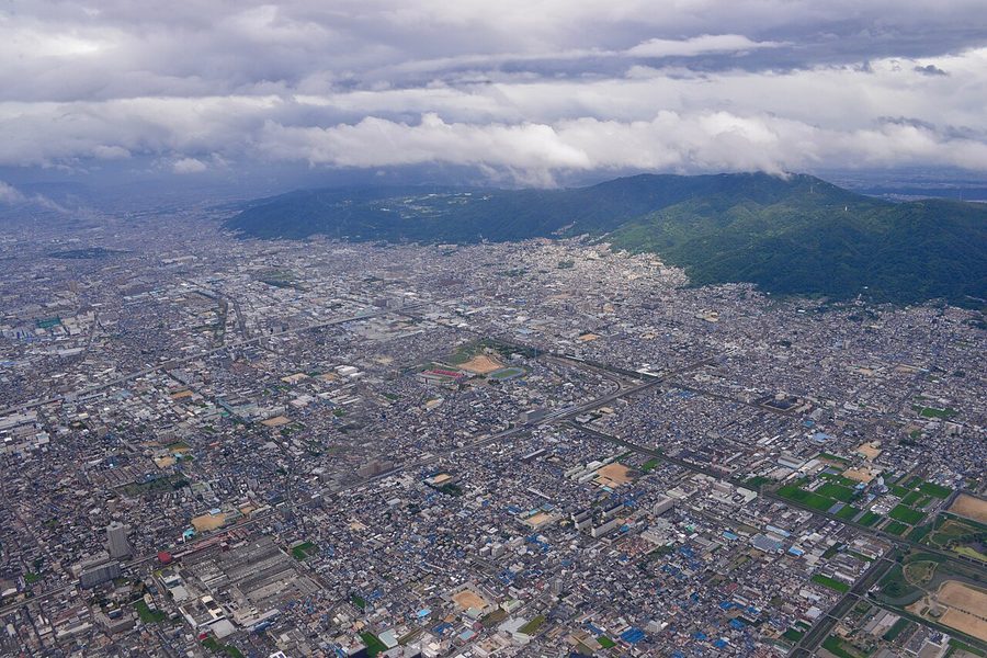 上空から見た東大阪市