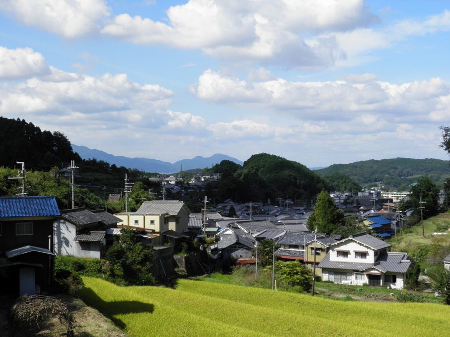 高取町内に広がる田園と集落の風景