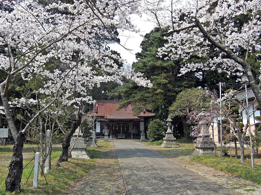 春の亘理神社境内