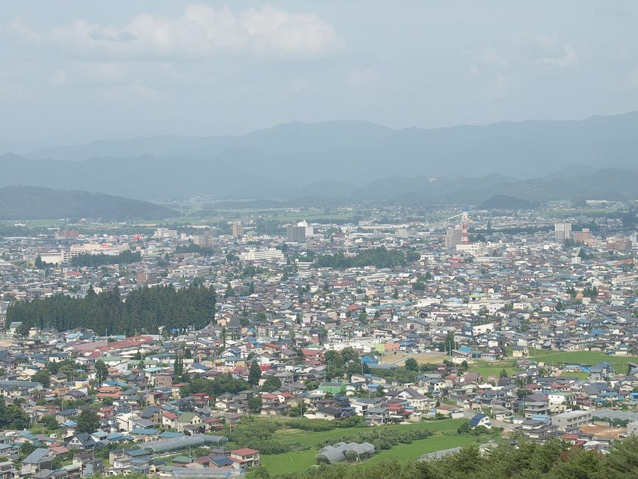米沢市街地の眺め