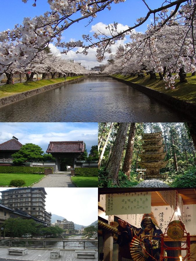 鶴岡市の名所を集めたモンタージュ画像