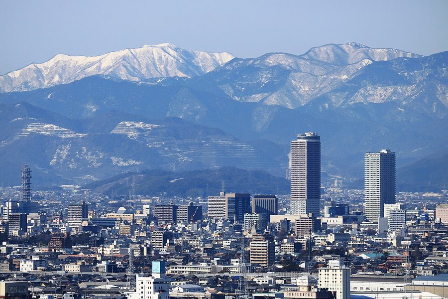 岐阜市中心部の高層ビル群