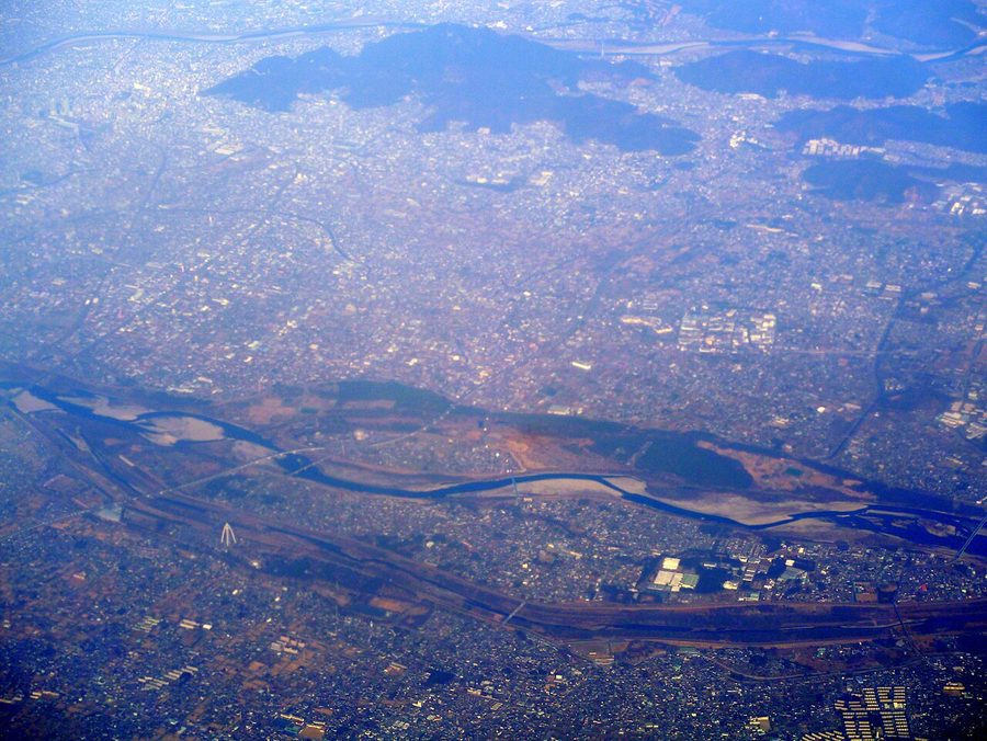濃尾平野と木曽川