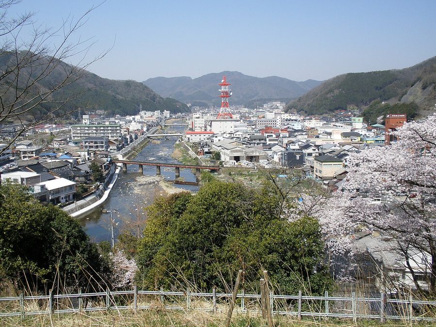 城山公園から見た新見市街