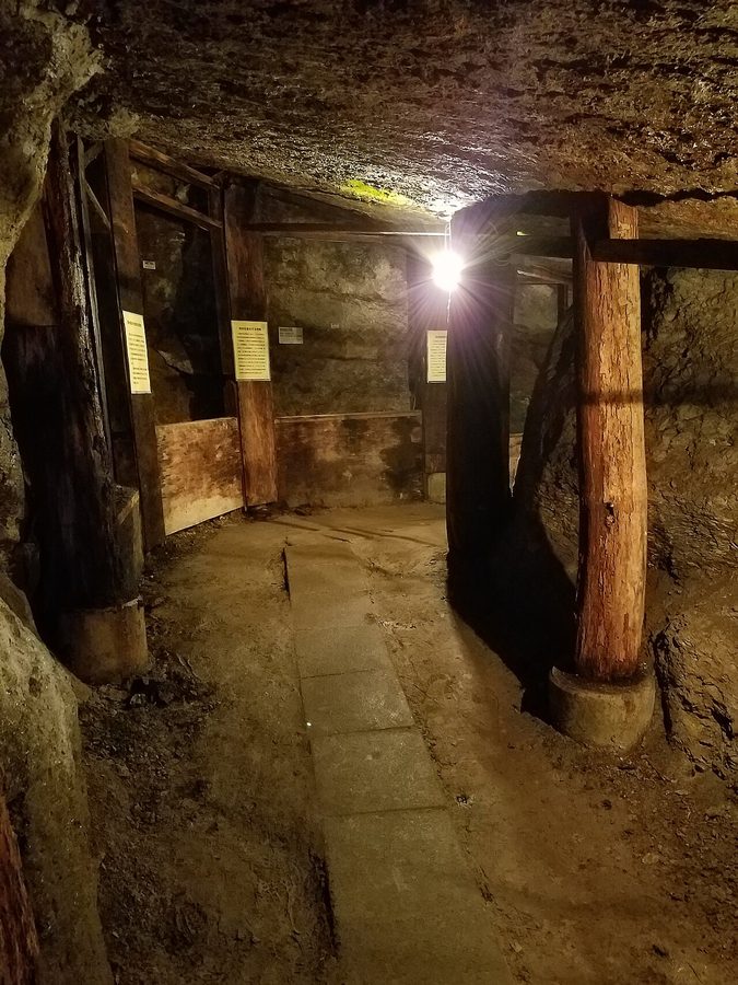 久慈琥珀博物館の坑道内部