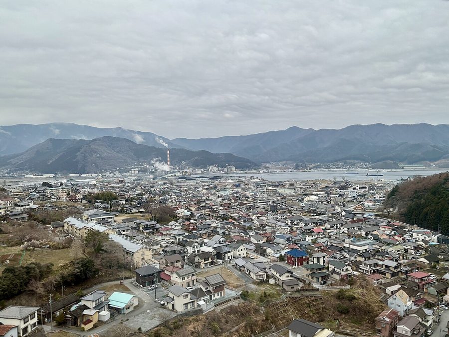 大船渡市街地の眺め