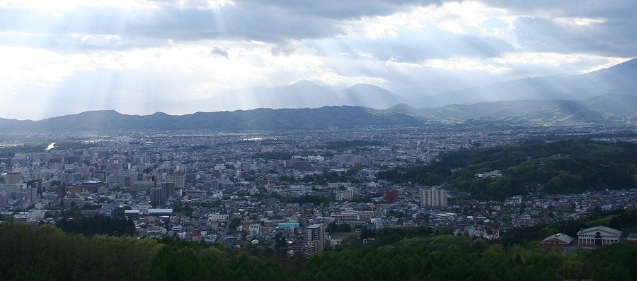 盛岡市街地を一望するパノラマ