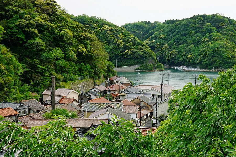 温泉津温泉の町並み