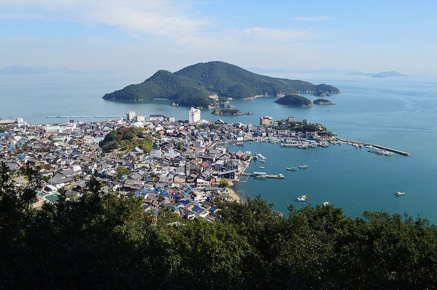 鞆の浦を医王寺太子殿より俯瞰