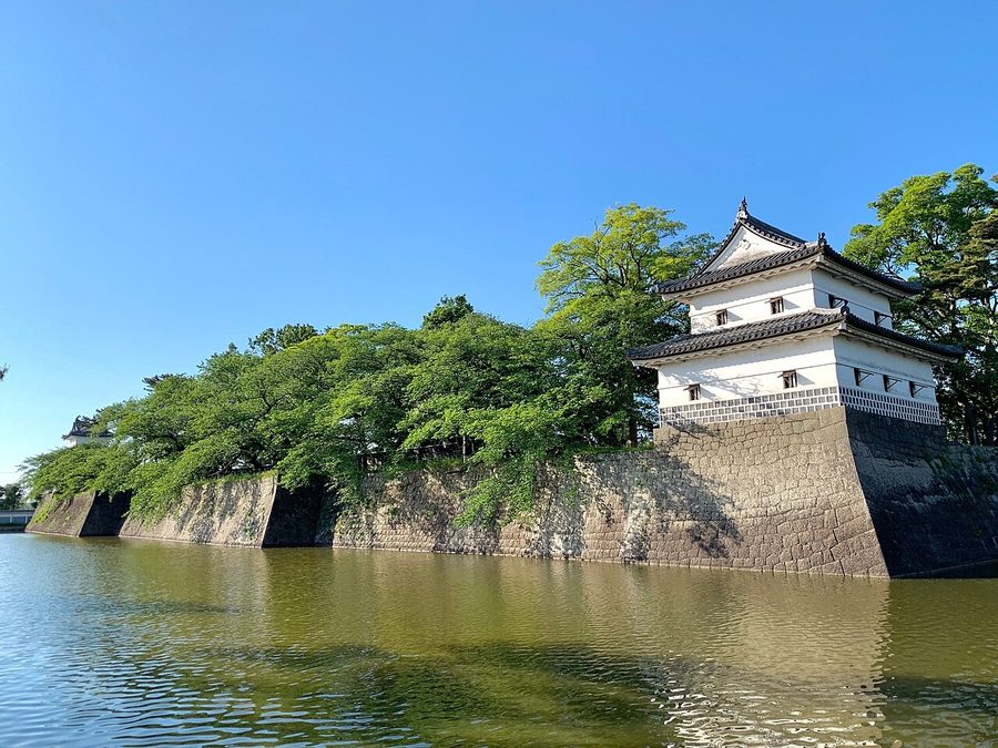 新発田城の堀と二の丸隅櫓