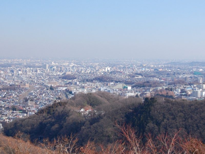 高尾山の金比羅台から見下ろす八王子市街地
