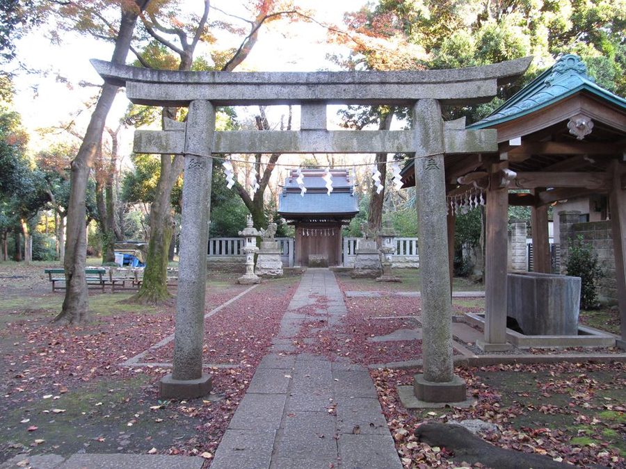 武蔵国八幡神社の鳥居と参道