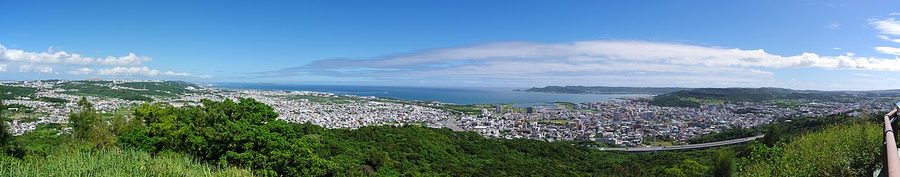 運玉森の頂から東を望むパノラマ