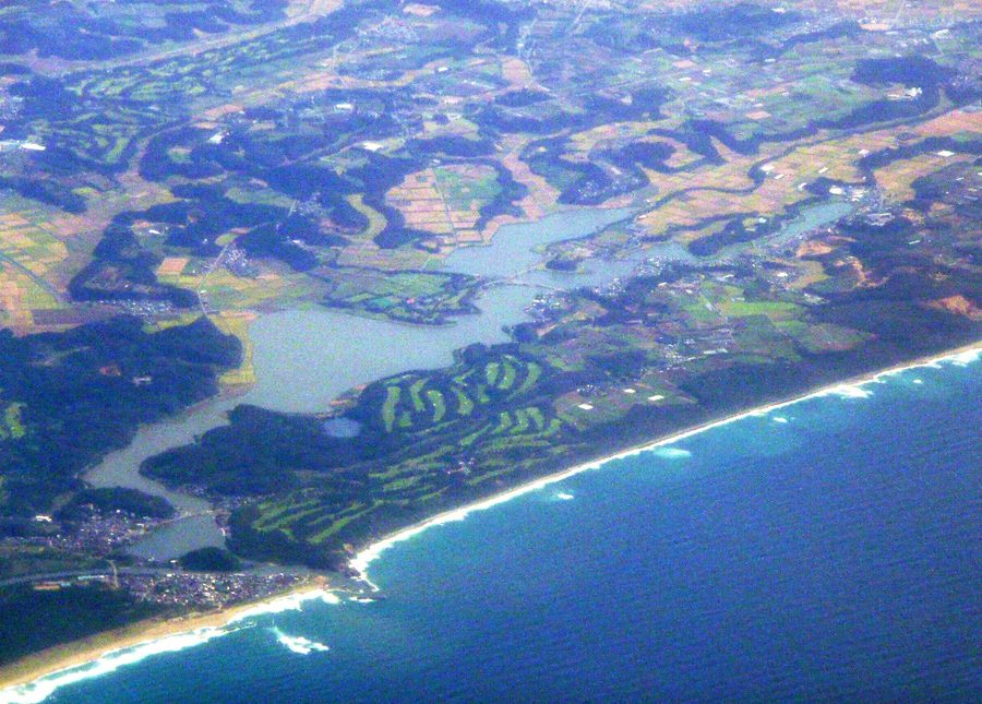 北潟湖の空撮