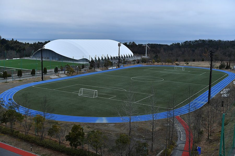 Jヴィレッジの練習ピッチと全天候型施設