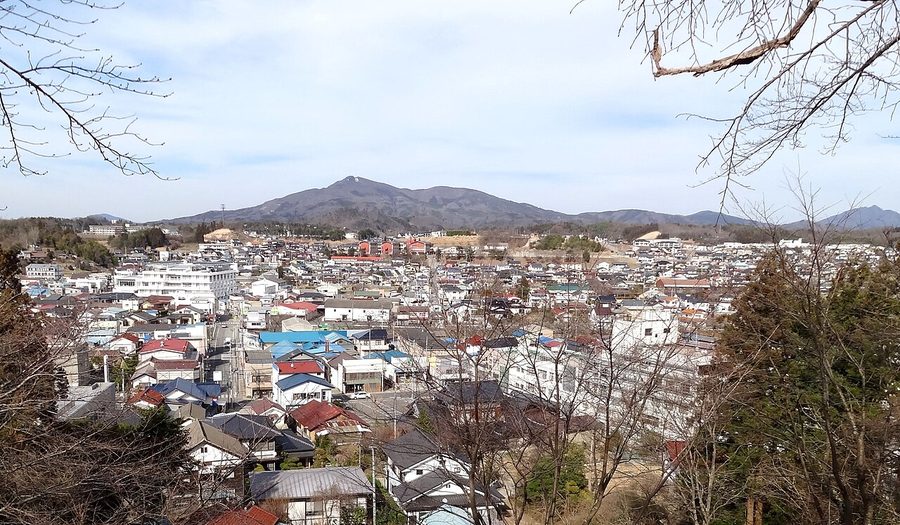 秋葉神社から望む船引市街