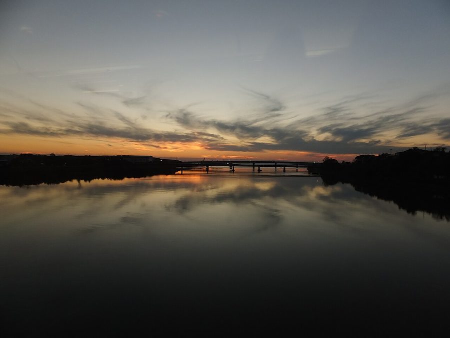 米代川の夕暮れ