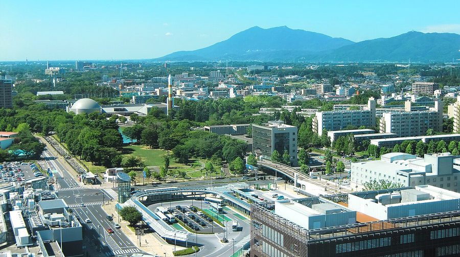 つくばセンター地区と筑波山