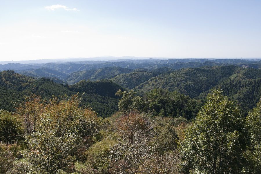 尺丈山から望む八溝山地