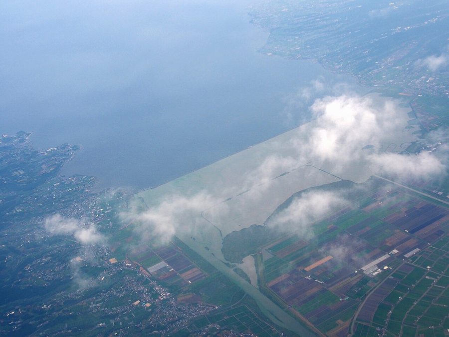 空から見た諫早湾