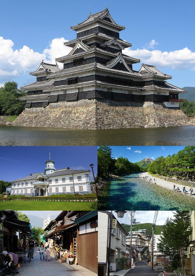 松本市の名所をまとめたモンタージュ画像