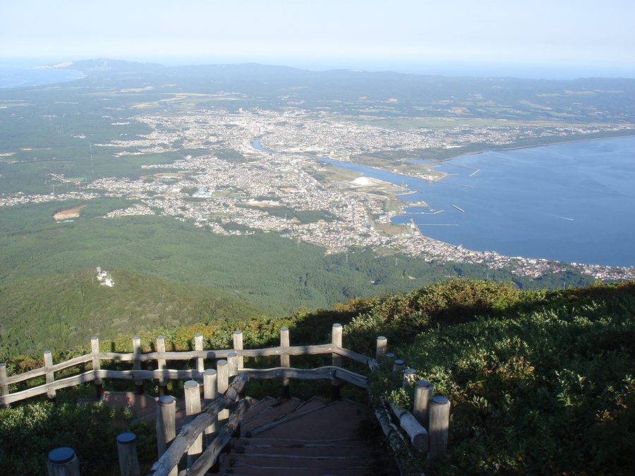 釜臥山から望むむつ市街と大湊湾