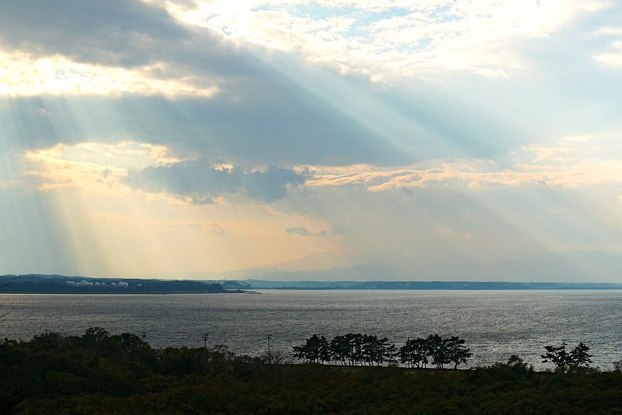 小川原湖の夕景