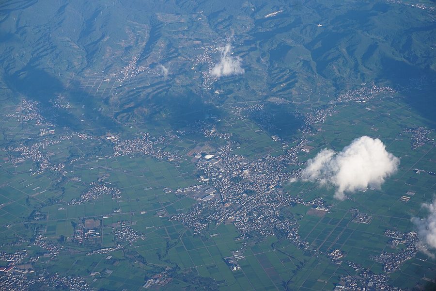 平川市の空撮写真