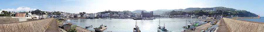 稲取港のパノラマ