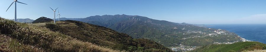 天城山を町内から望むパノラマ