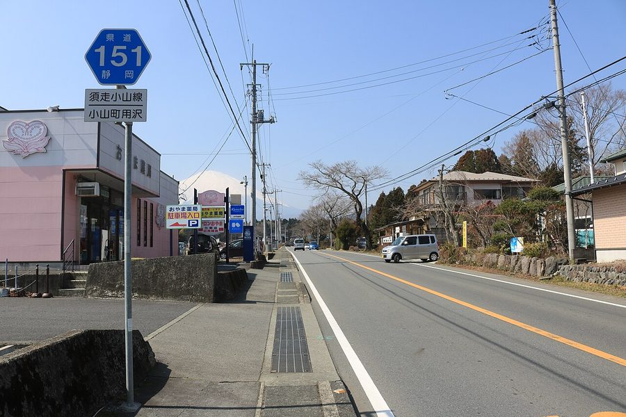 静岡県道151号（須走小山線）の小山町用沢付近