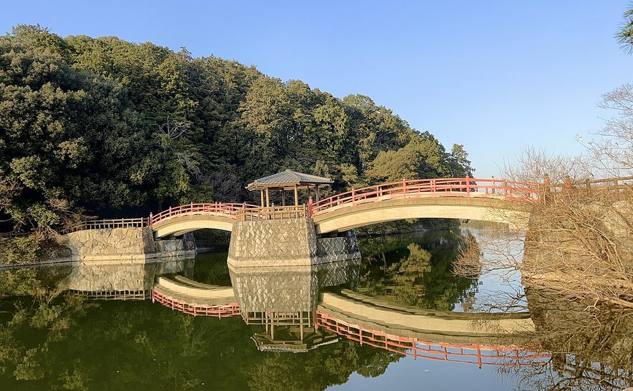 香川県立亀鶴公園のさくら橋