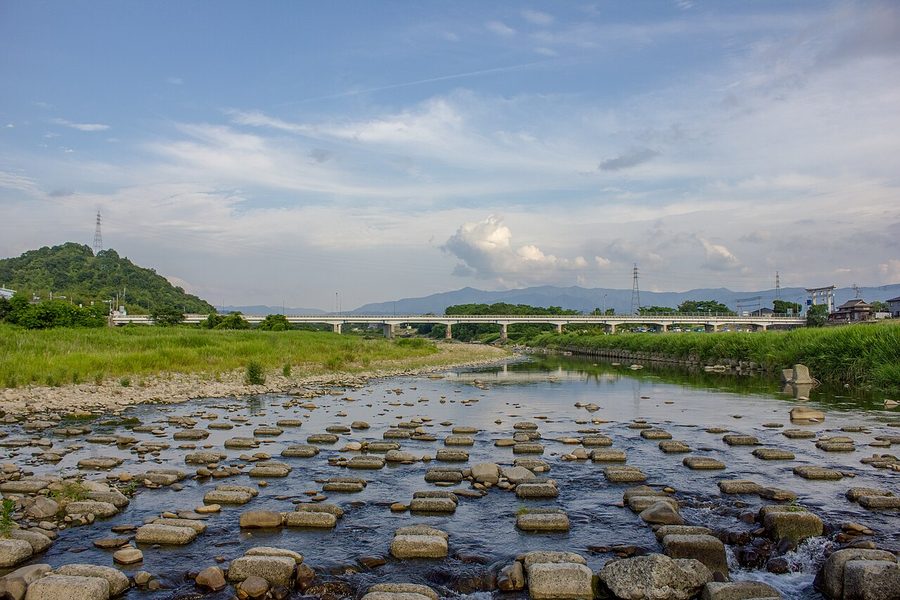土器川と祓川橋