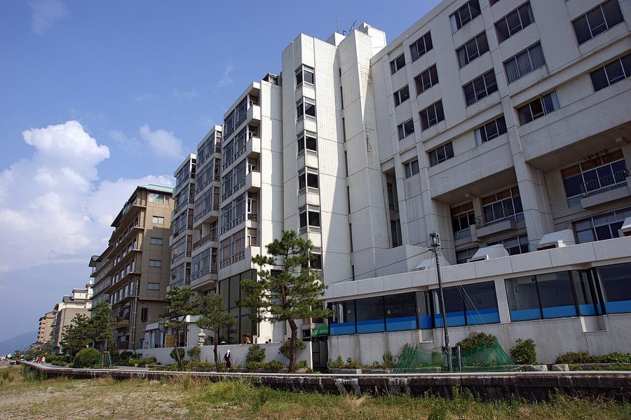 皆生温泉の温泉街